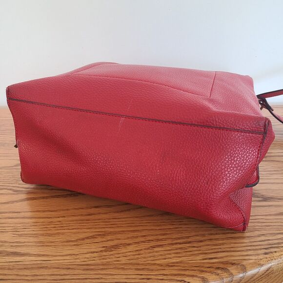 Vintage Steve Madden Red Faux Leather Handbag Shoulder Bag Crossbody Bag Purse - Picture 7 of 10